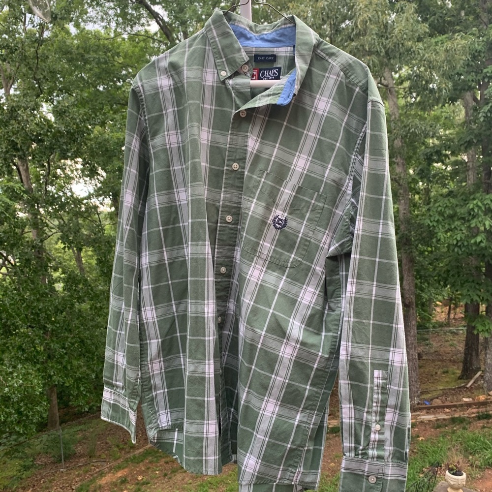 Green Chaps Long Sleeve Dress Shirt
